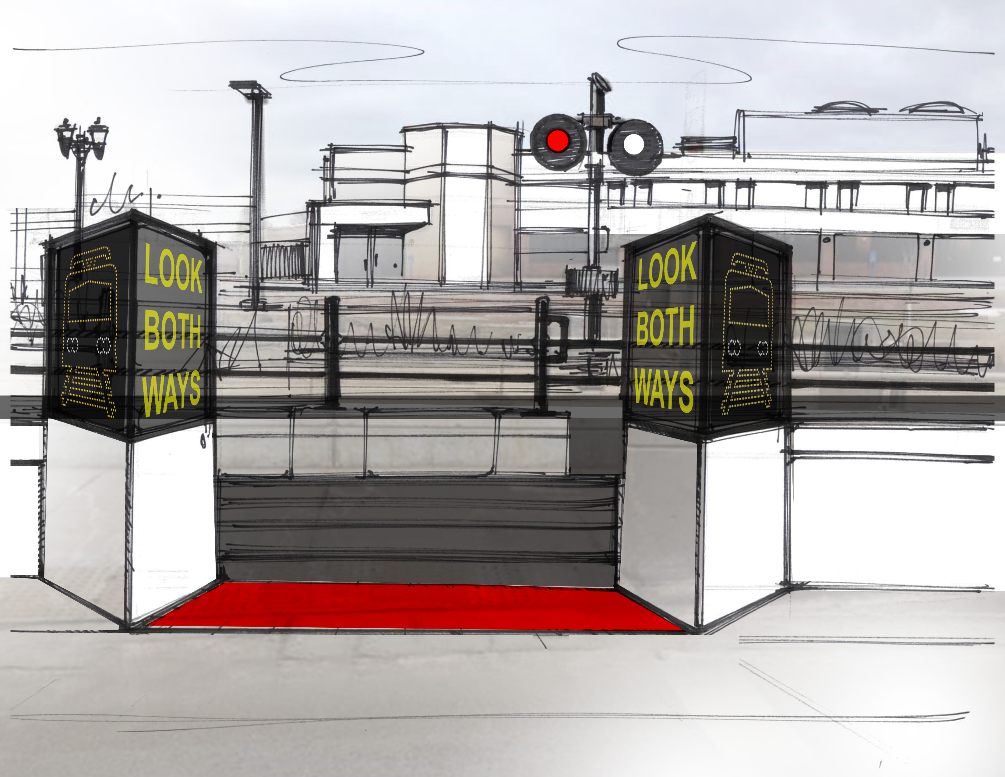 Redesigned rail crossing messaging