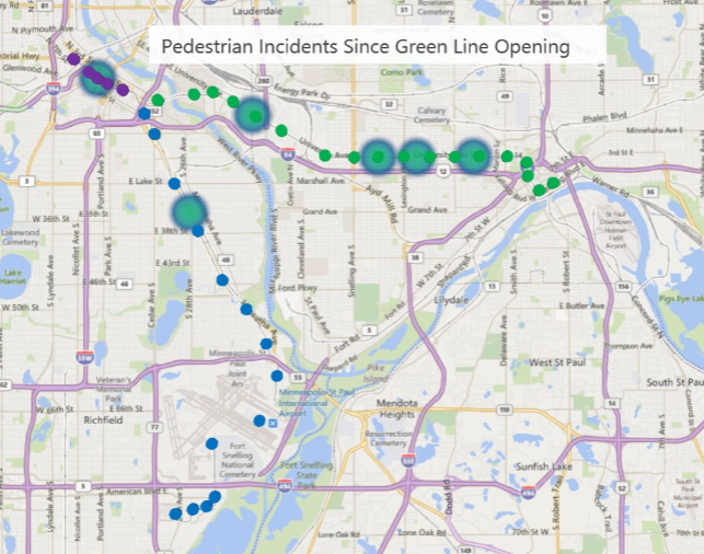 Heatmap of LRT incidents