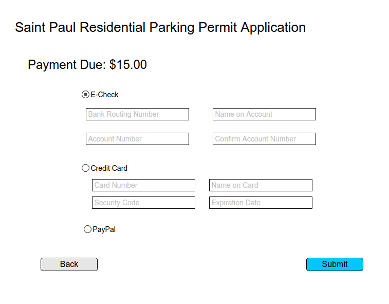 Payments page