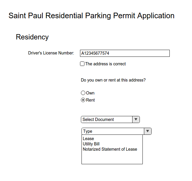 Residency verification selection