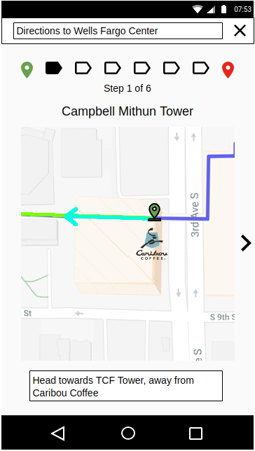 Skyway Guide App Navigation Step 1