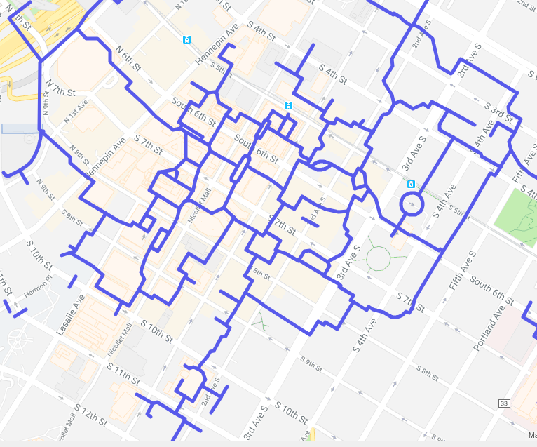 Partial Minneapolis Skyway Map